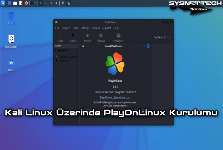 Kali Linux 2022 Üzerinde PlayOnLinux 4.3.4 Kurulumu