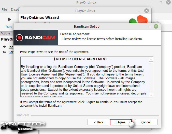 Accepting the Bandicam License Agreement
