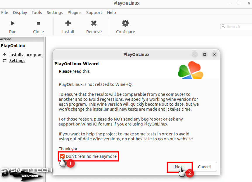 PlayOnLinux is not related to WineHQ