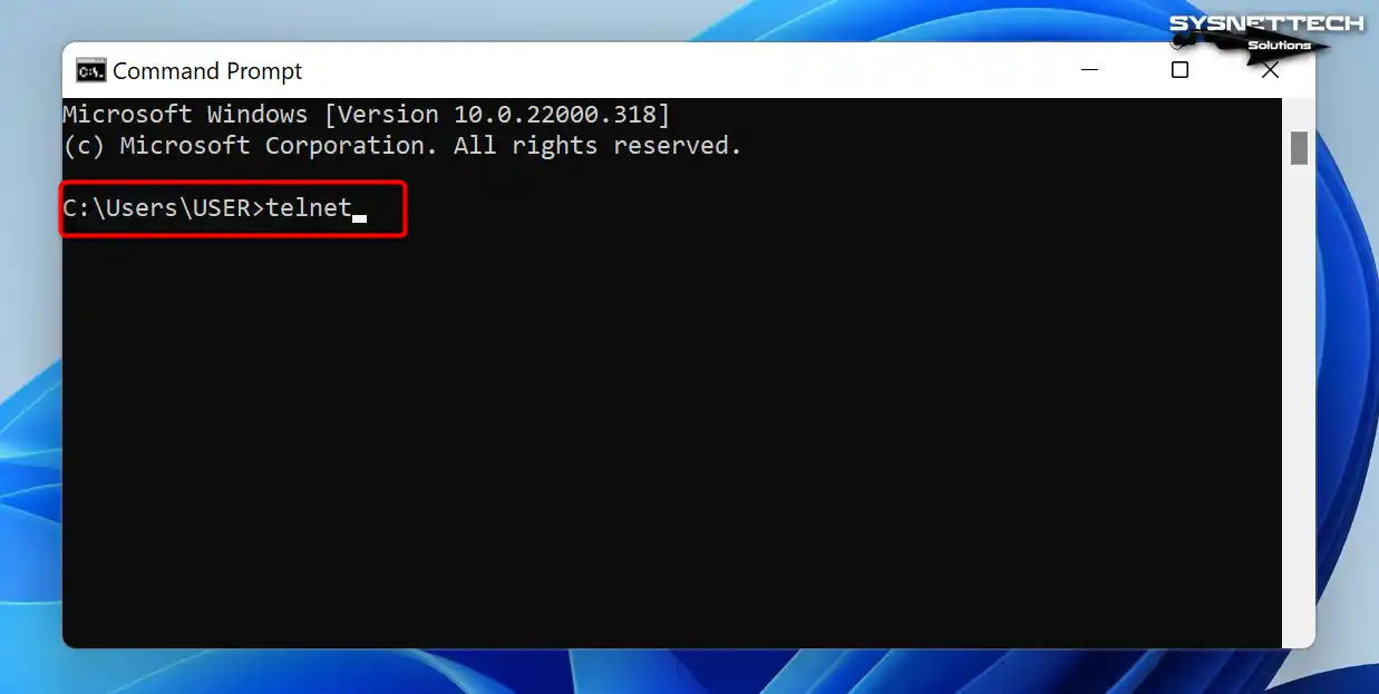 Turning on Telnet on Windows 11 or 10