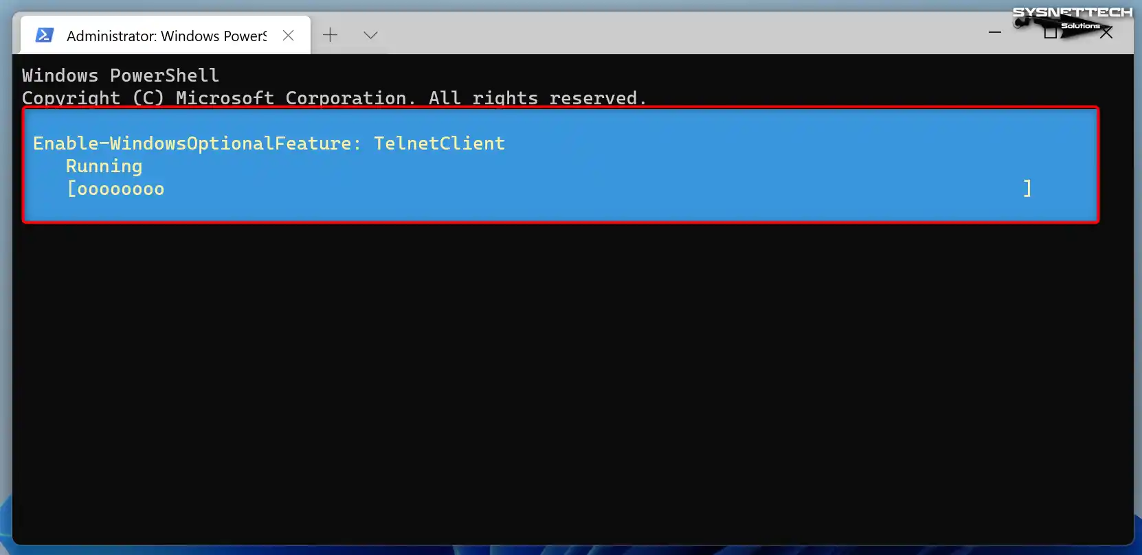 TelnetClient turn-on stage