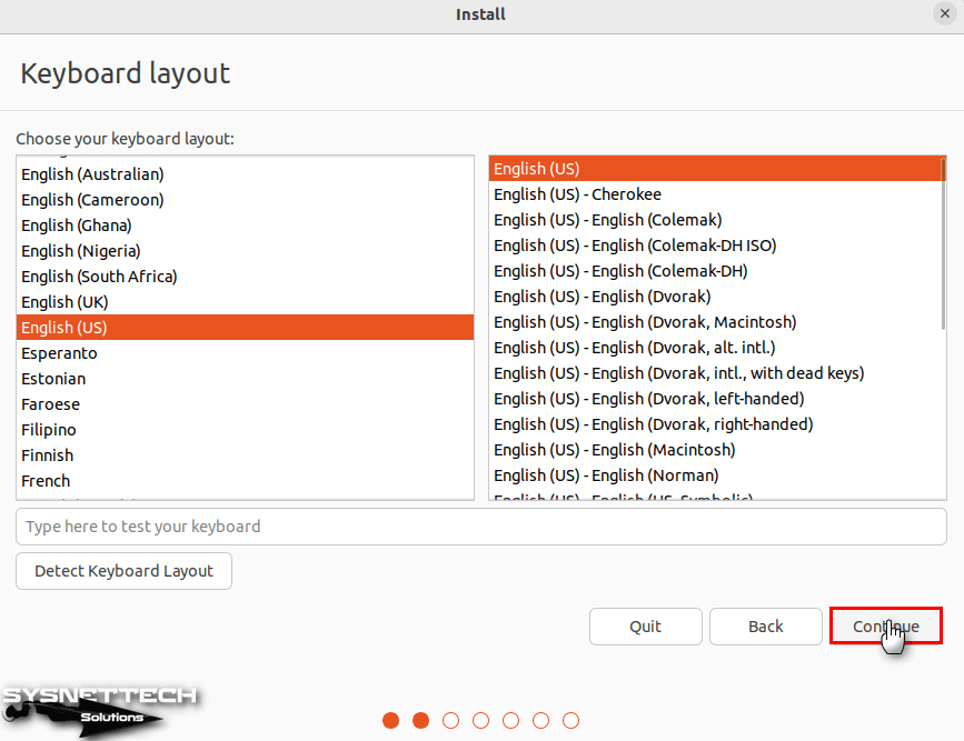 Choosing the Keyboard Layout