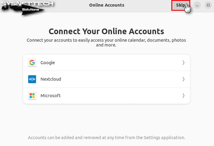 Configuring Online Accounts