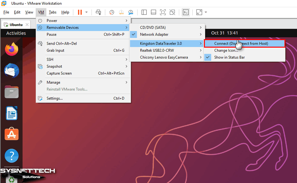 Connecting USB Disk to VM