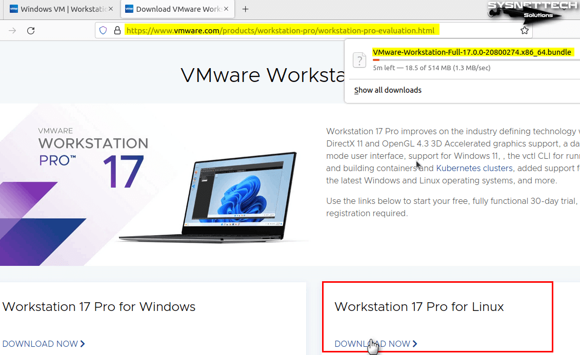 Downloading the VMware Workstation Bundle File