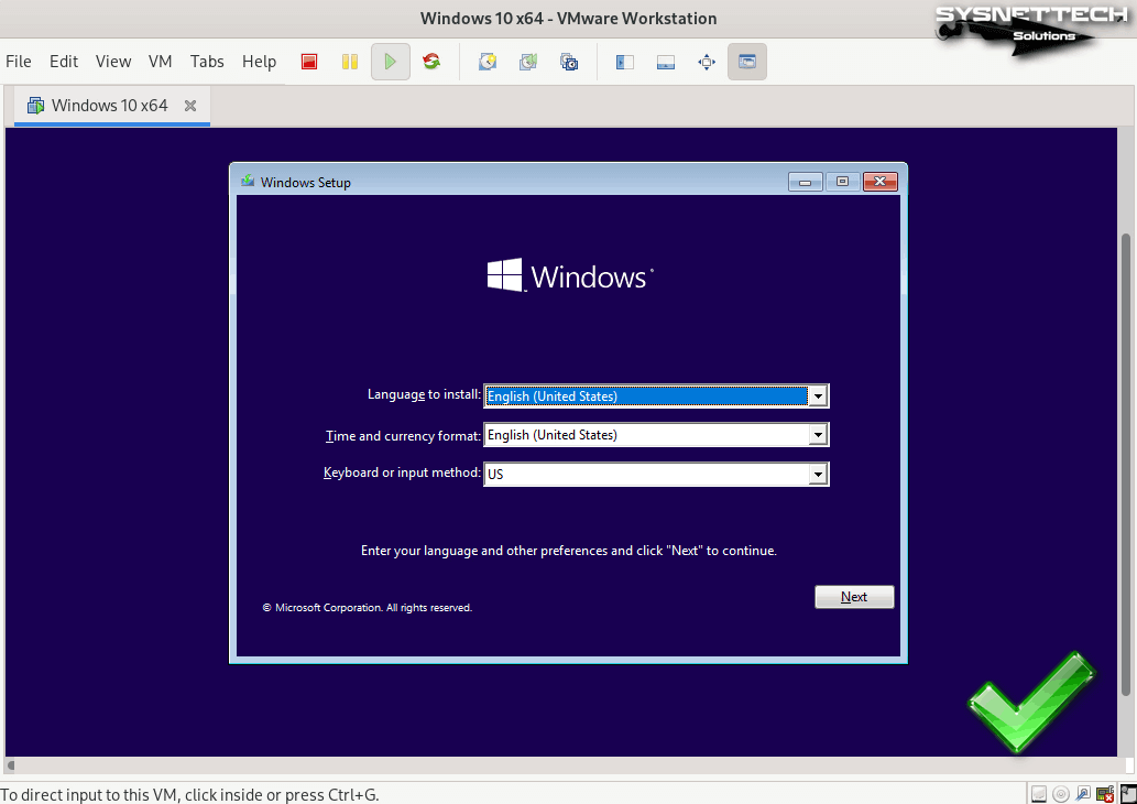 Windows 10 Setup Window