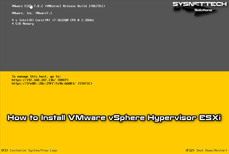 How to Install VMware vSphere ESXi 7.0 (7.0U2a) on VMware Workstation and VirtualBox