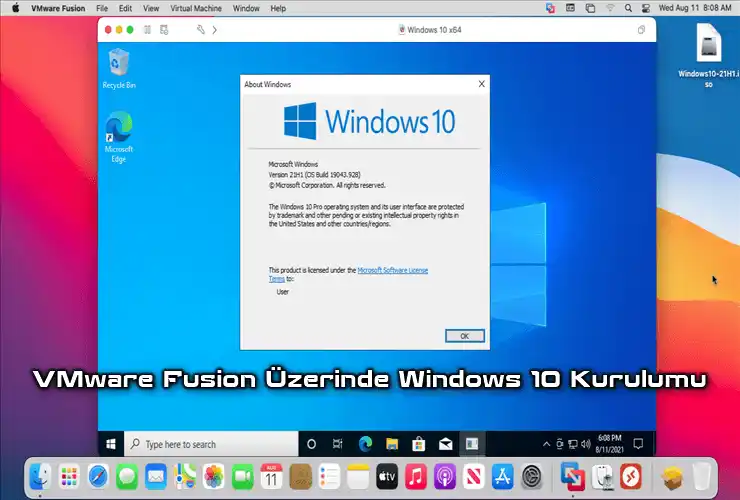 Mac/macOS'ta VMware Fusion Üzerinde Windows 10 Kurulumu