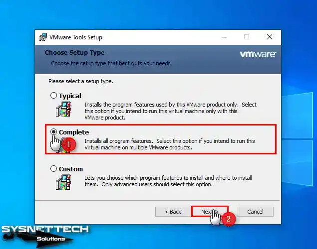 Installing All Features of VMware Tools