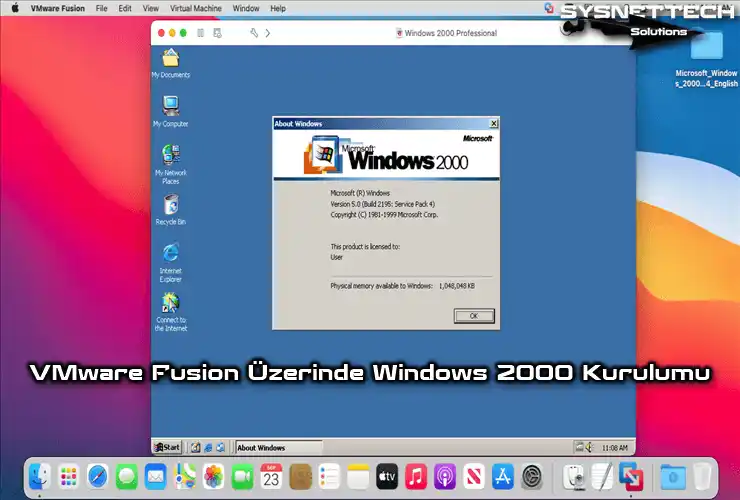 Mac/macOS'ta VMware Fusion Üzerinde Windows 2000 Kurulumu
