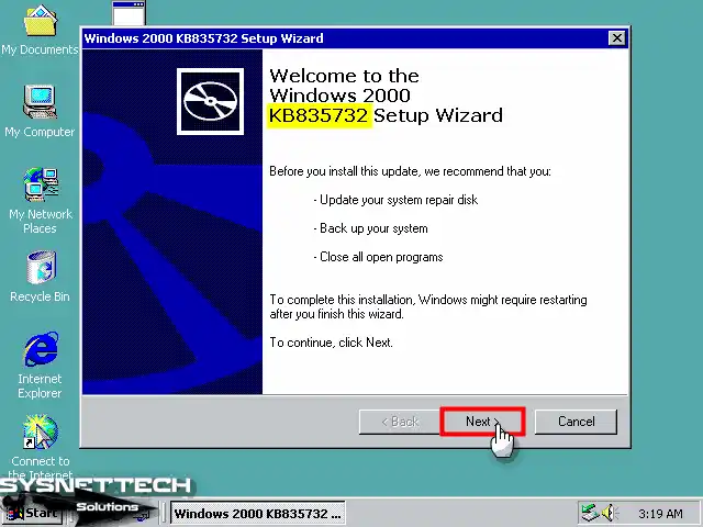 KB835732 Setup Wizard