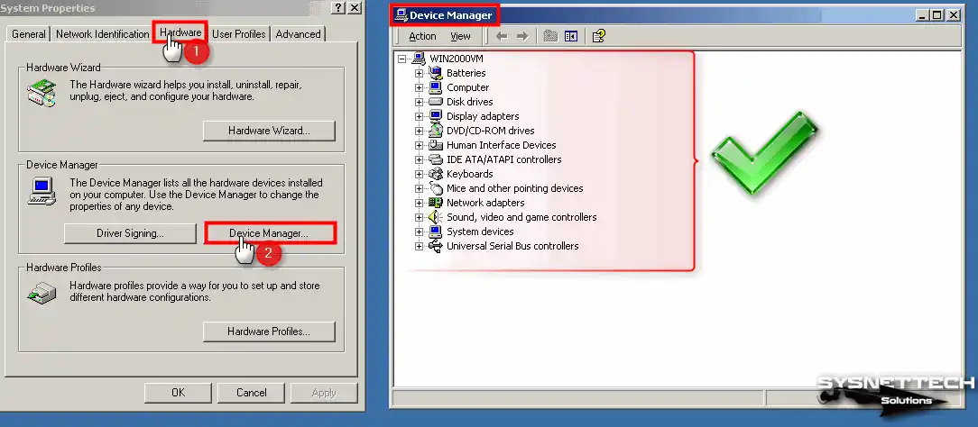 Checking Hardware in Device Manager