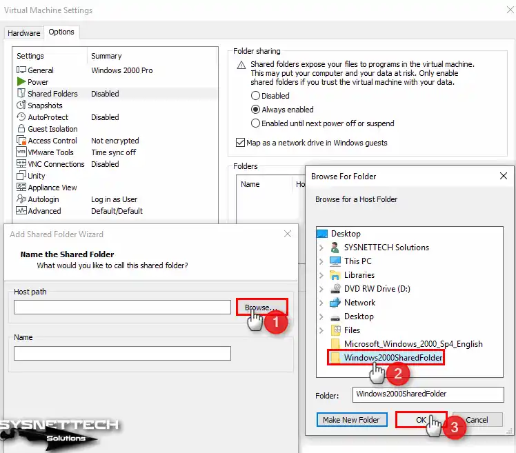 Creating Share Folder on Host