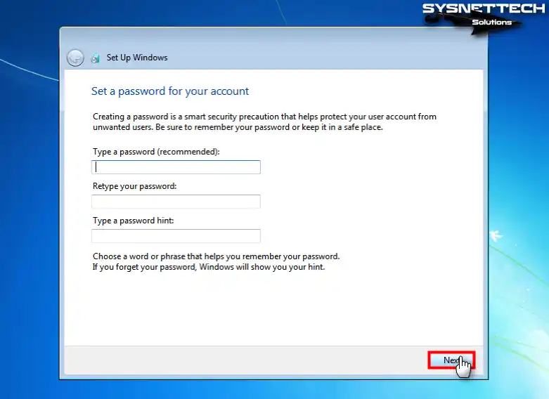Creating a Password for the System