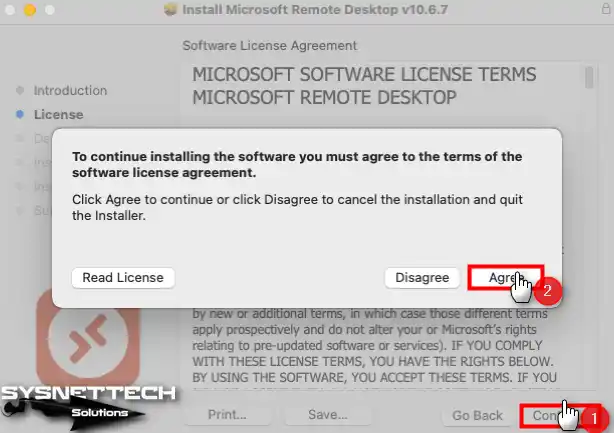 Accepting the Software's License Terms