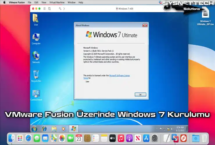 Mac/macOS'ta VMware Fusion Üzerinde Windows 7 Kurulumu
