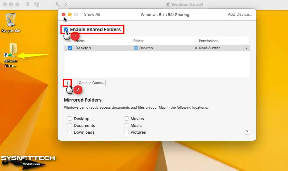 Shared Folders Etkinleştirme