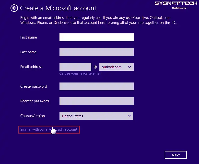 Signing In Without a Microsoft Account