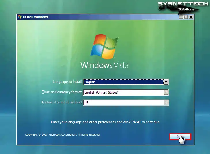 Windows Vista Setup Wizard