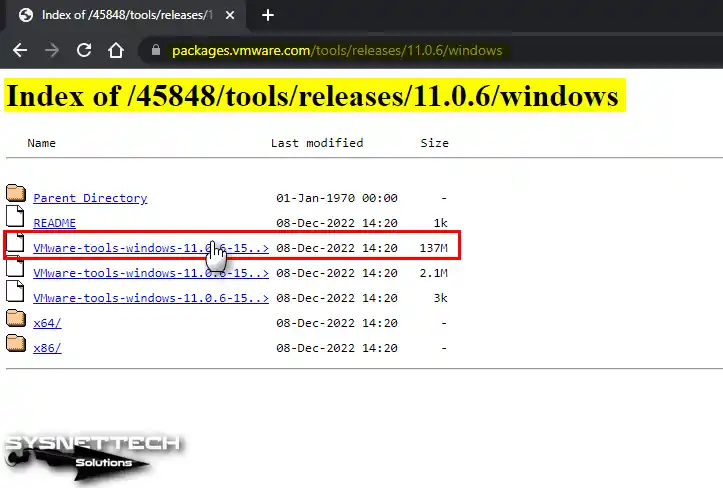 VMware Tools 11.0.6 ISO Dosyasını İndirme