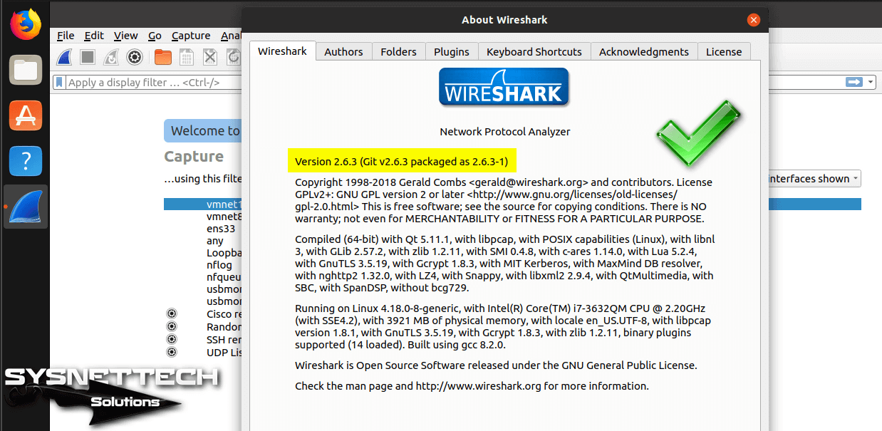 Verifying Wireshark Version