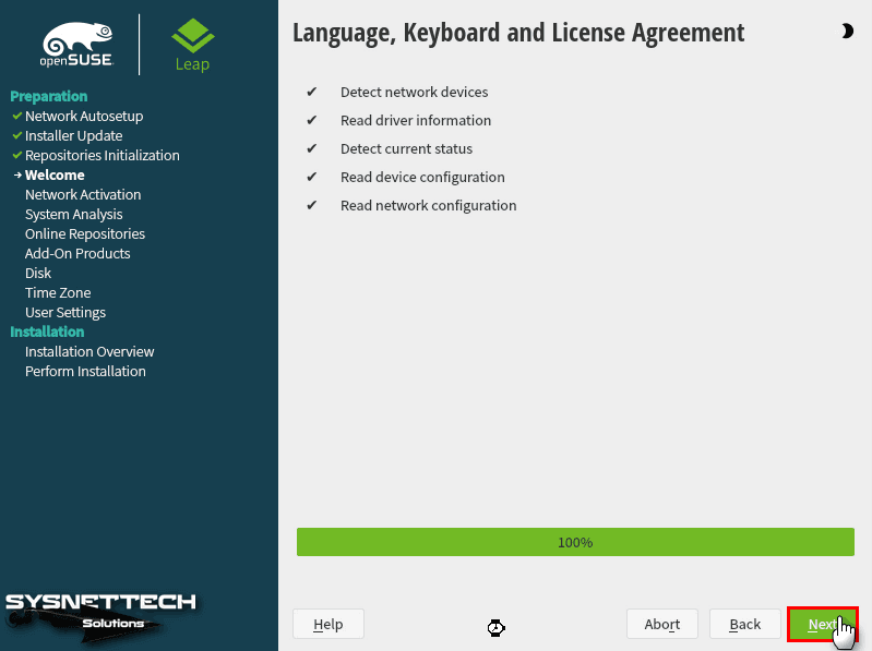 Configuring the System Language, Keyboard Layout, and License Agreement