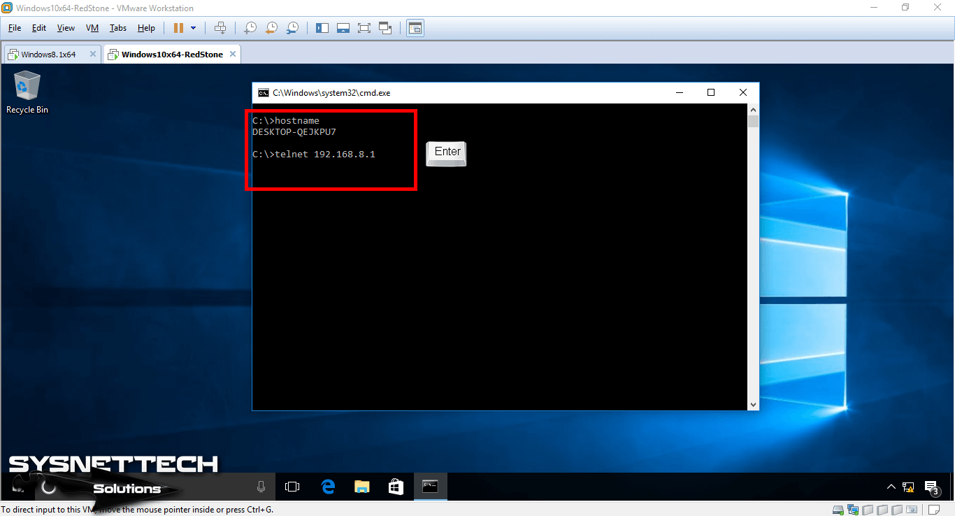 Windows 10'dan Telnet'e Bağlanma