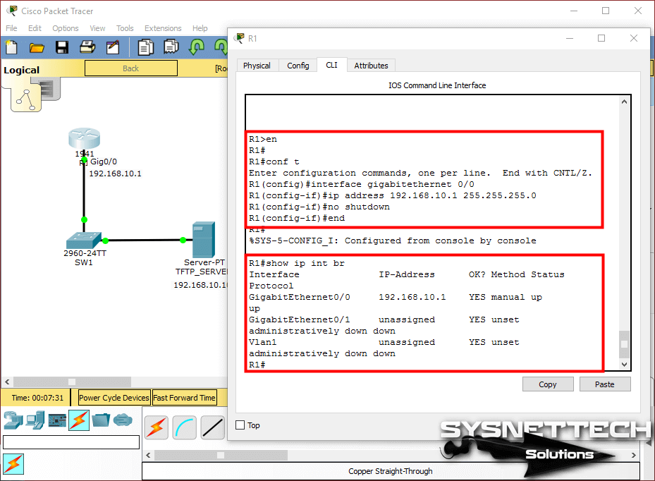 Assigning an IP Address to the GigabitEthernet Interface