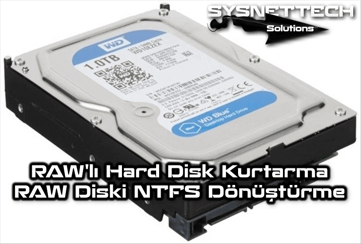 RAW'lı Hard Disk Kurtarma | RAW Diski NTFS Dönüştürme