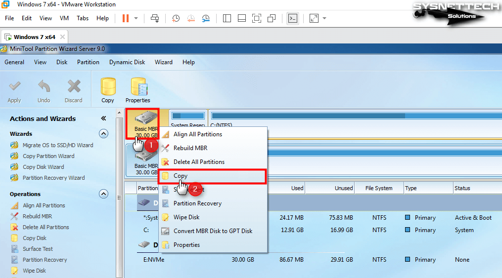 Selecting the Source Disk to Cloned with MiniTool Partition