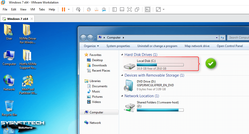 NVMe Üzerinde Windows 7 Sanal Makinenin Çalışırlığını Doğrulama