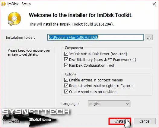 ImDisk Kurulum Sihirbazı