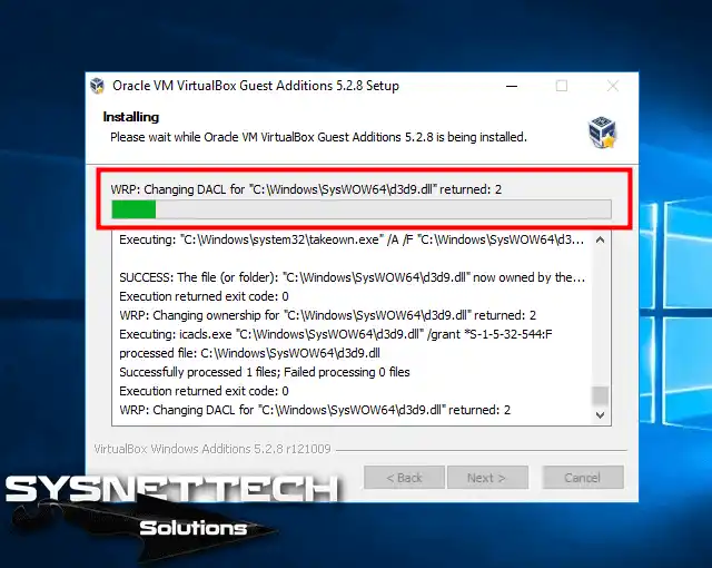 Installing VirtualBox Driver Sofware