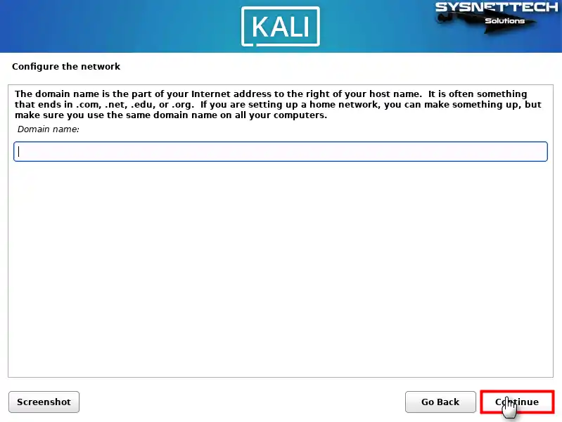 Kali Domain Adı Ayarını Atlama