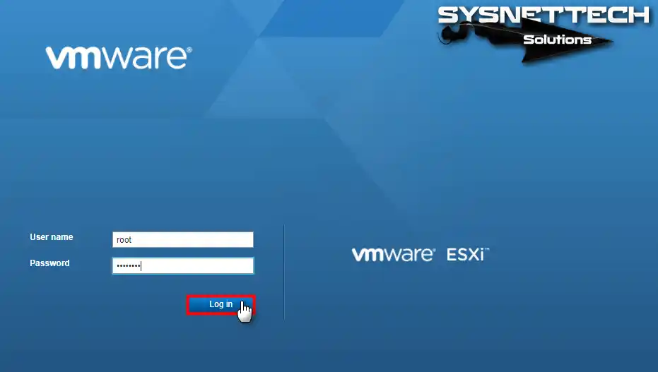 VMware vSphere ESXi Sunucusunda oturum açma