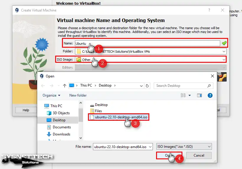 Typing the Virtual Machine Name and Selecting the Operating System