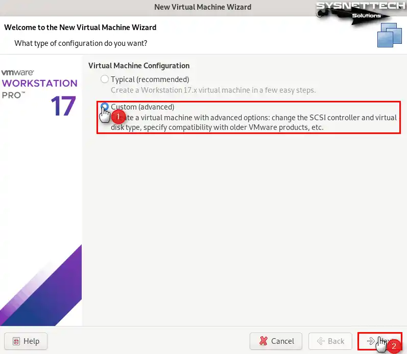 Gelişmiş Sanal Makine Seçeneğini Seçme