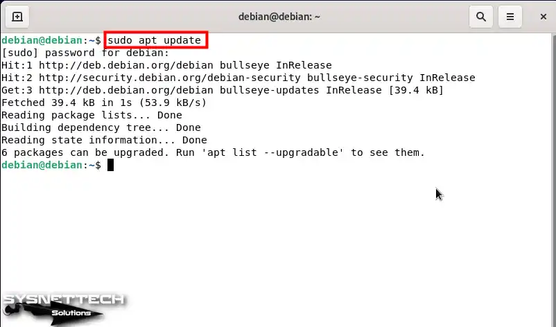 Debian Paket Listesini Güncelleme