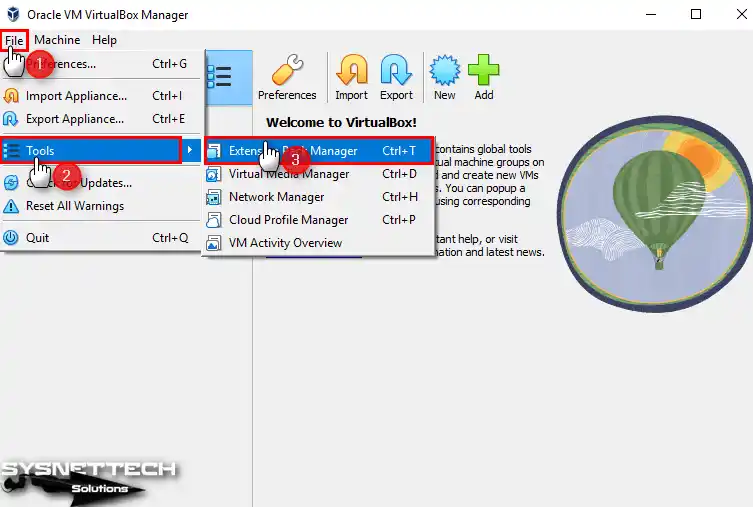 Extension Pack Manager Açma