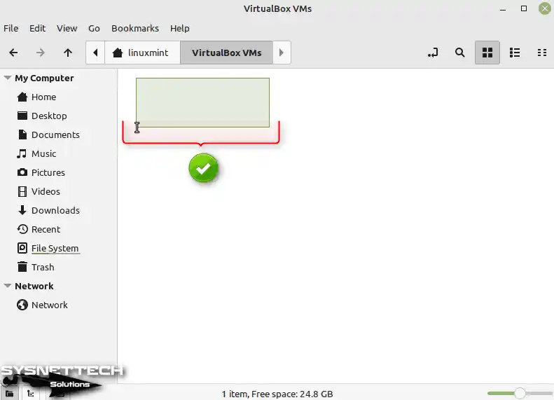 Checking VirtualBox VMs Folder
