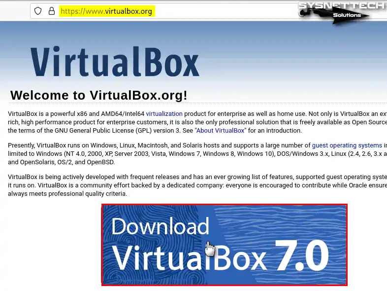 Download VirtualBox 7.0