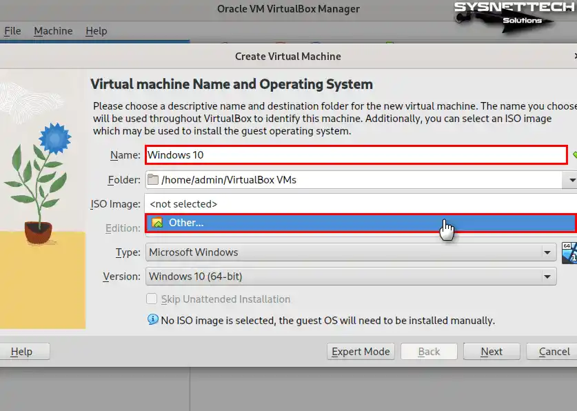 Changing the Virtual Machine Name and Adding Installation Media