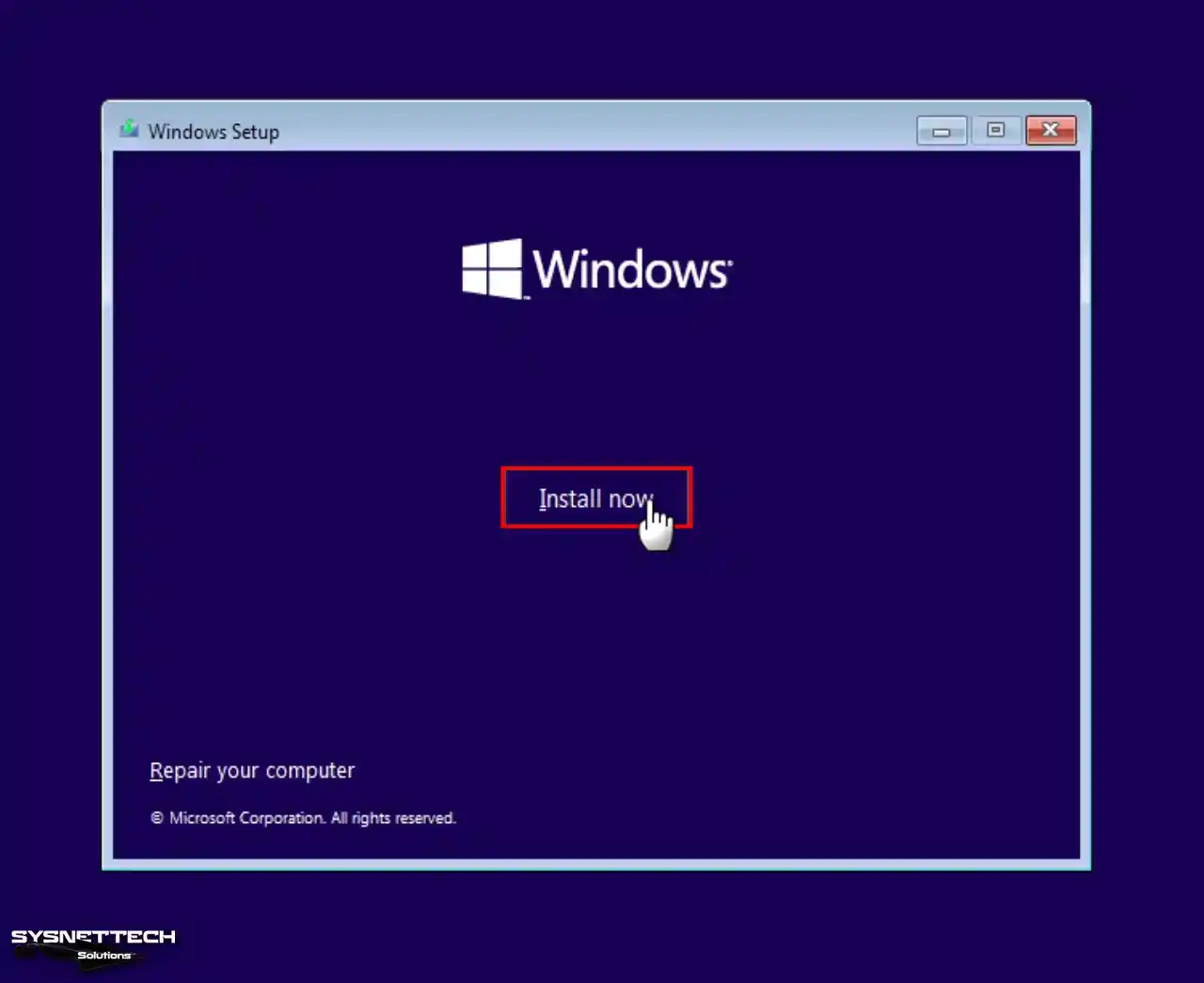 Install Windows 10 Now