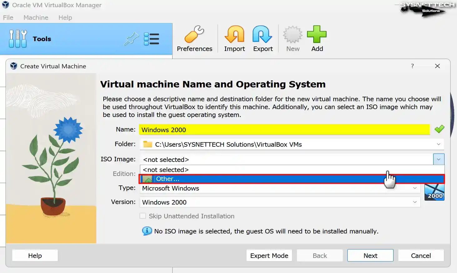 Choosing OS Version and Adding ISO Media