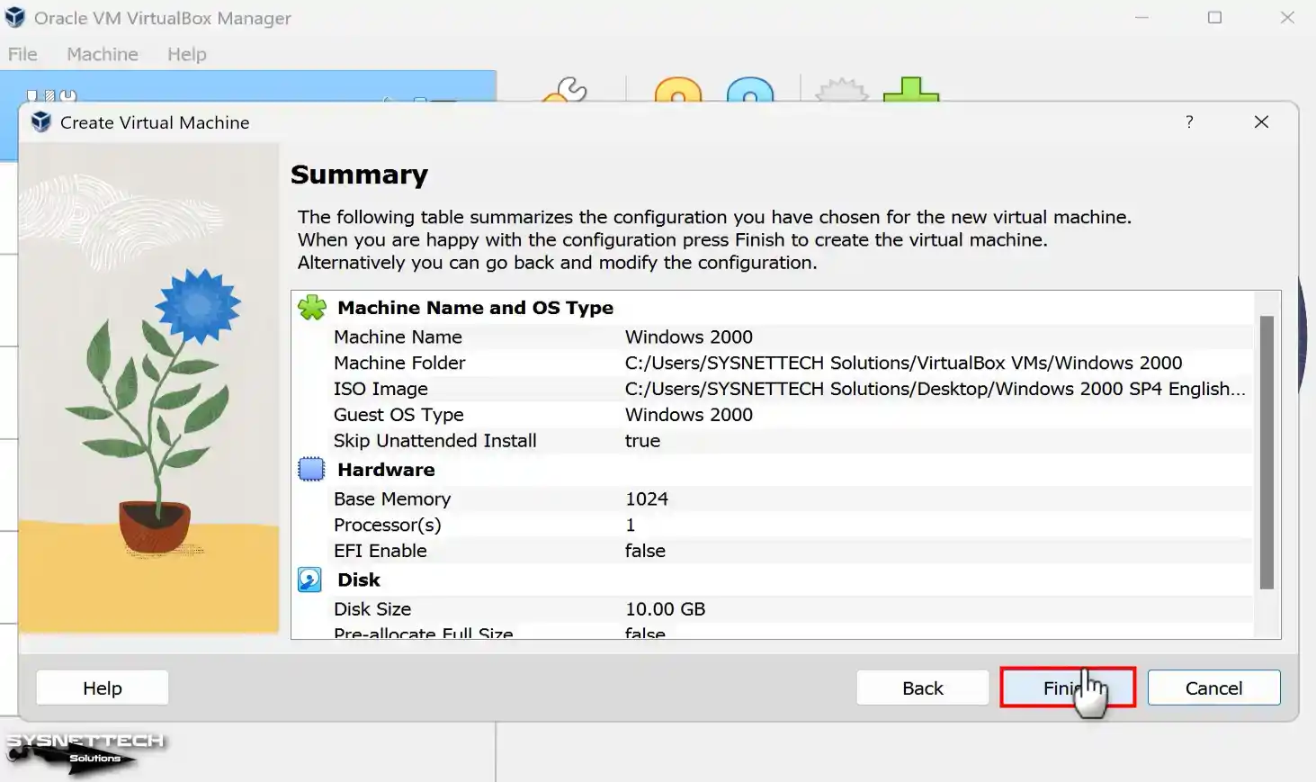 Closing the Virtual Hardware Summary Window