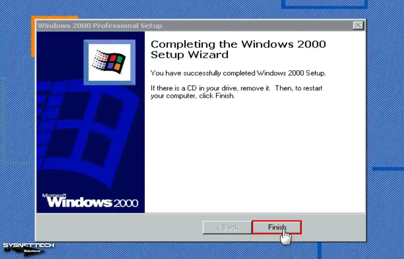 Windows 2000 Setup Wizard Completed