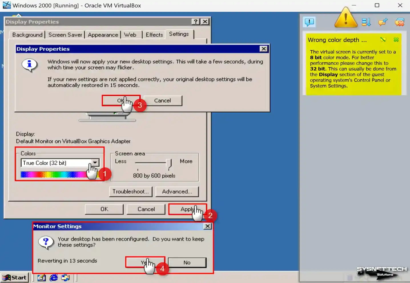 Configuring Color Depth to 32 Bit