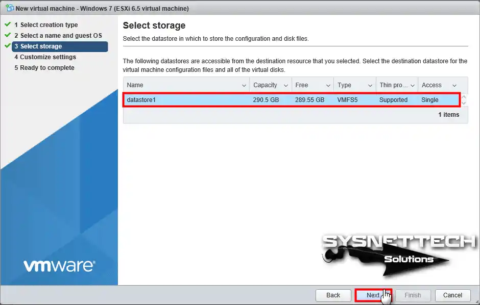 Selecting Datastore