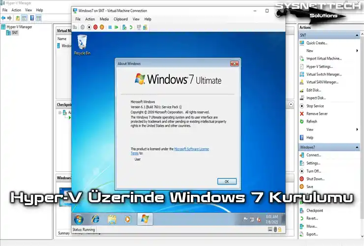 Hyper-V Üzerinde Windows 7 Kurulumu
