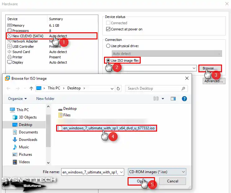 Adding Windows 7 ISO File to Virtual Machine